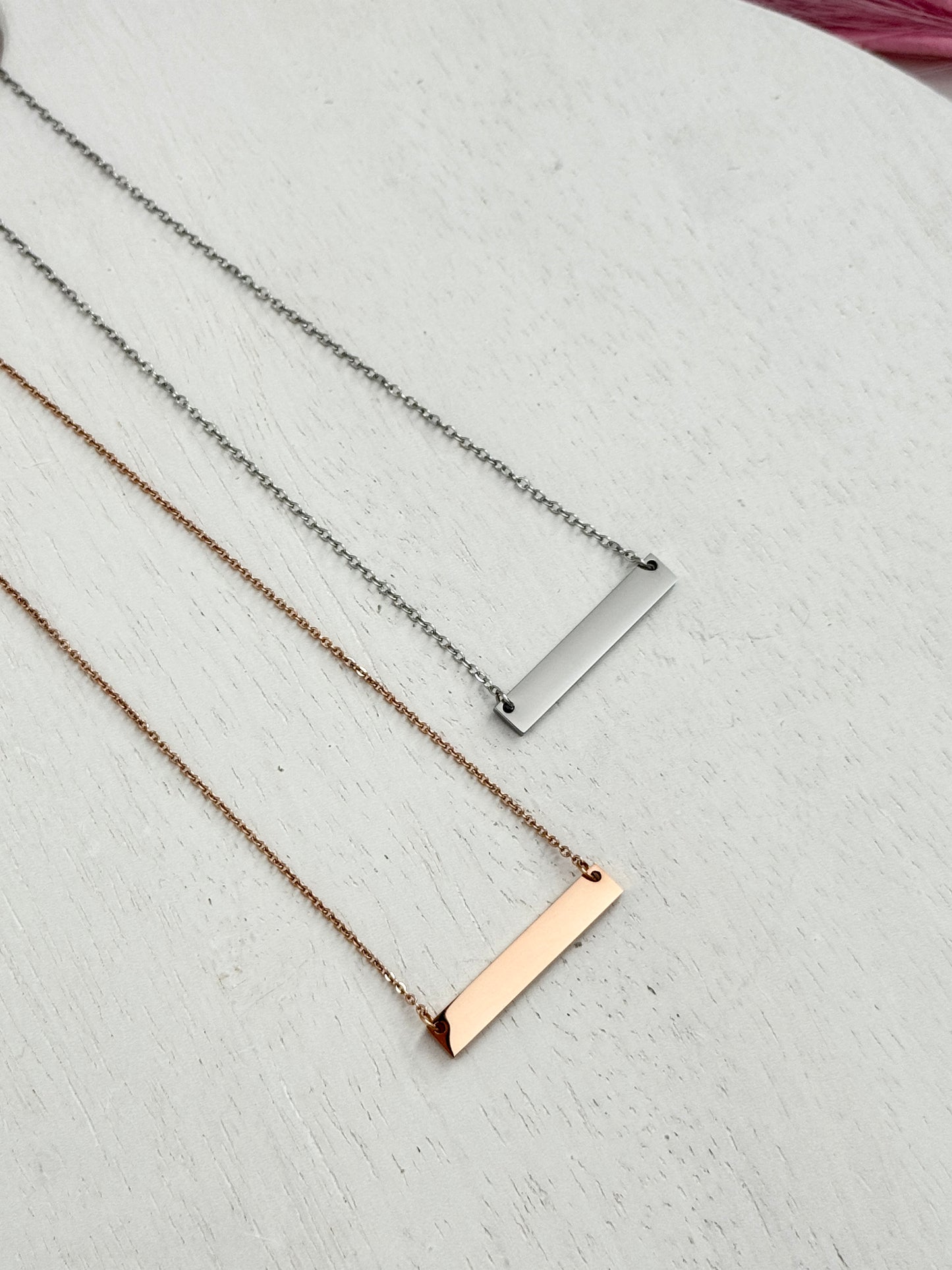 Personalized Horizontal Bar Necklace
