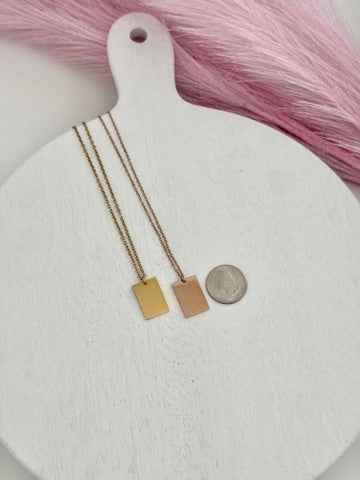 Personalized Rectangle Necklace