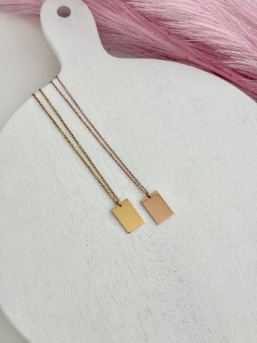 Personalized Rectangle Necklace