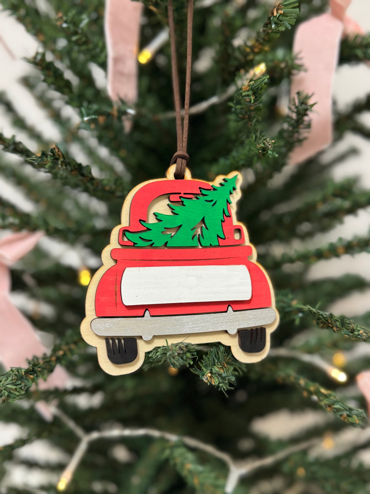 Personalized Red Truck Ornament