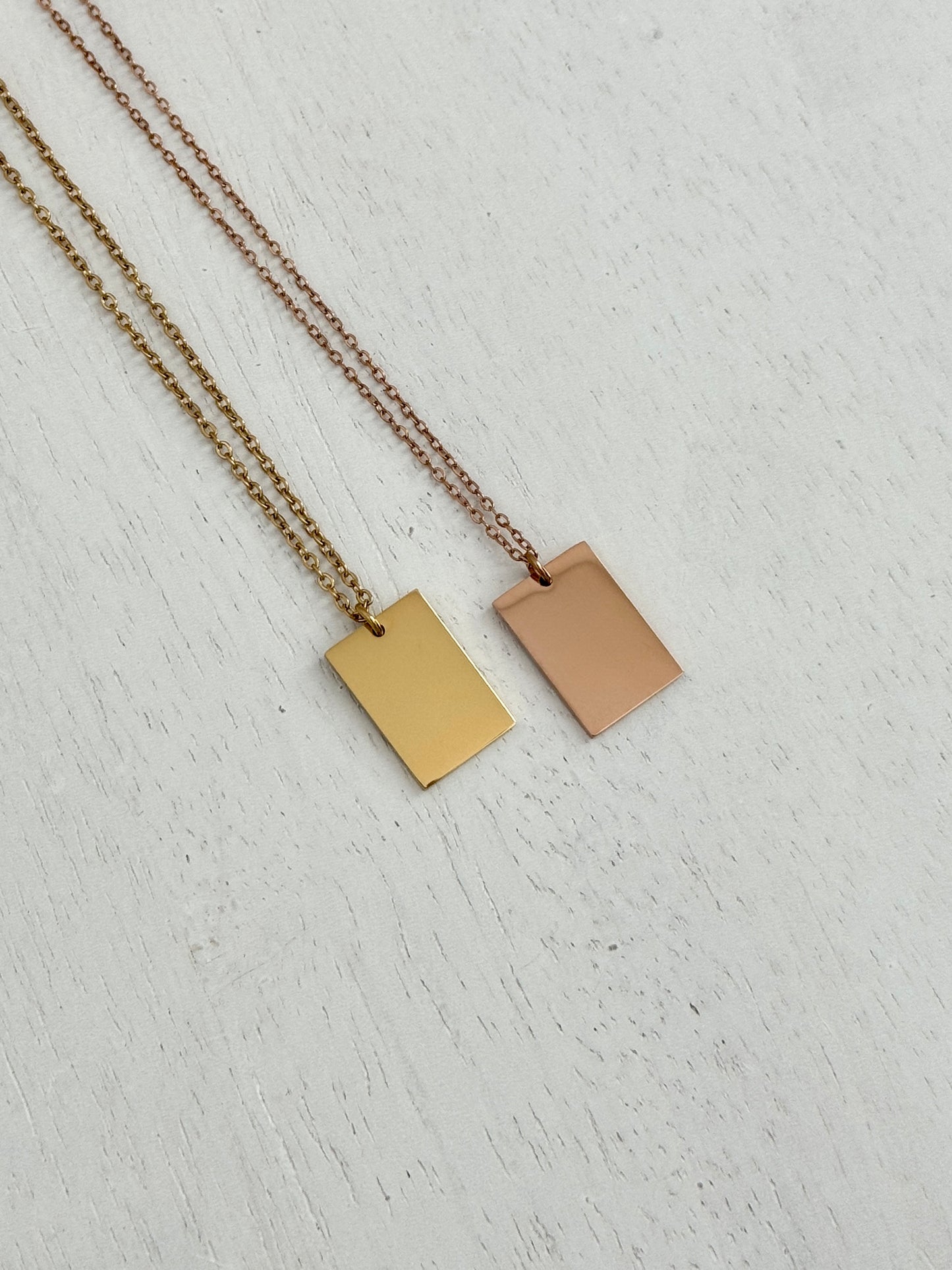 Personalized Rectangle Necklace