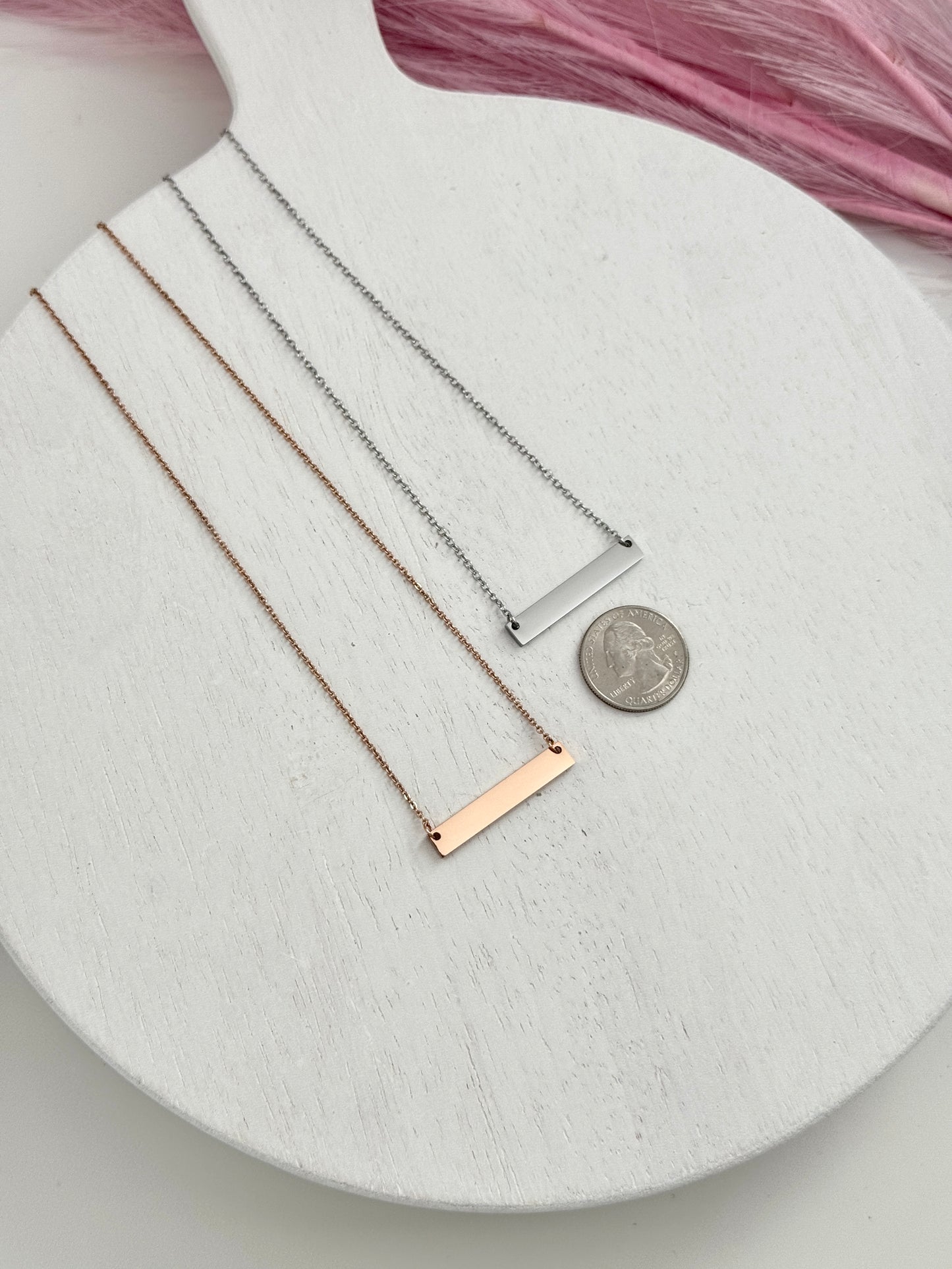 Personalized Horizontal Bar Necklace