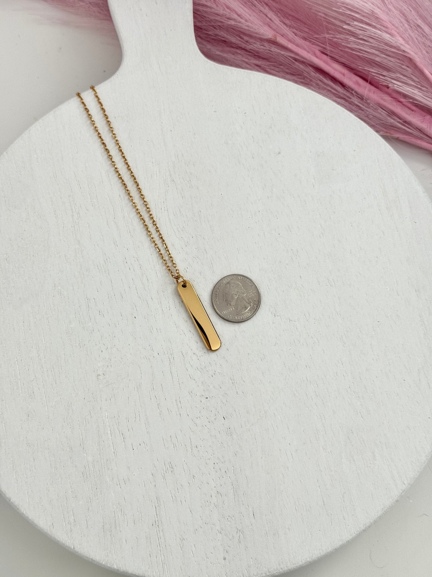 Personalized Vertical Bar Necklace
