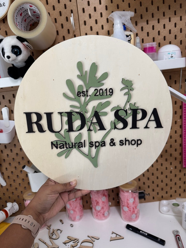 Business Logo 14" Round Wood Sign