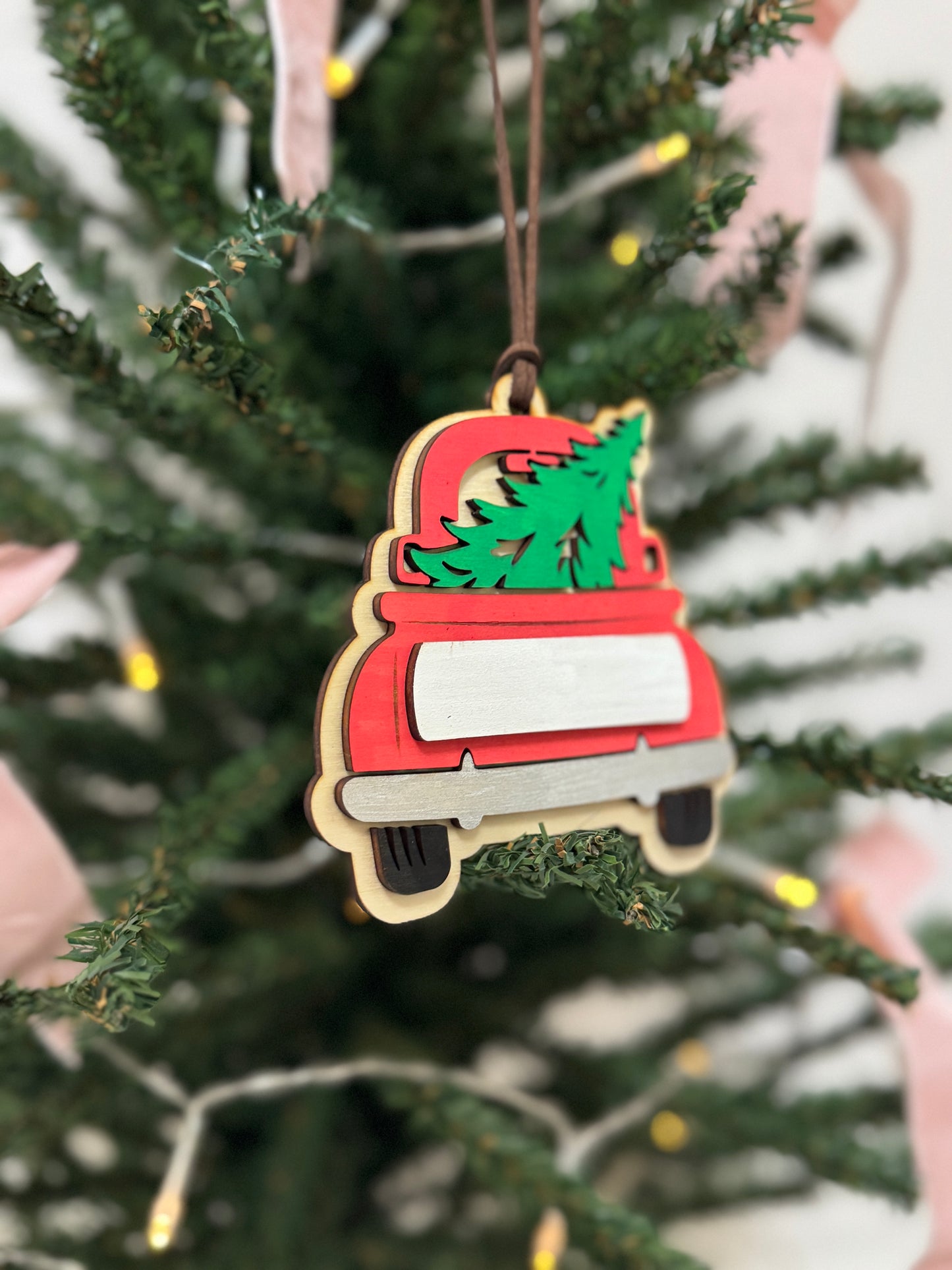 Personalized Red Truck Ornament