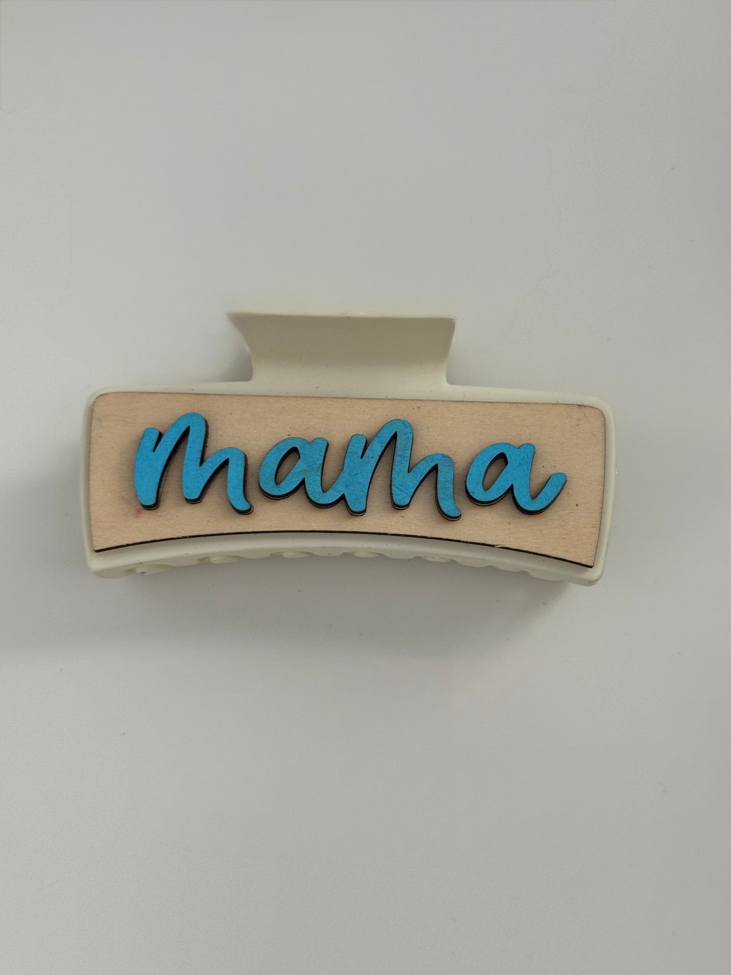 Blue Mama Wood Plate Claw Clip