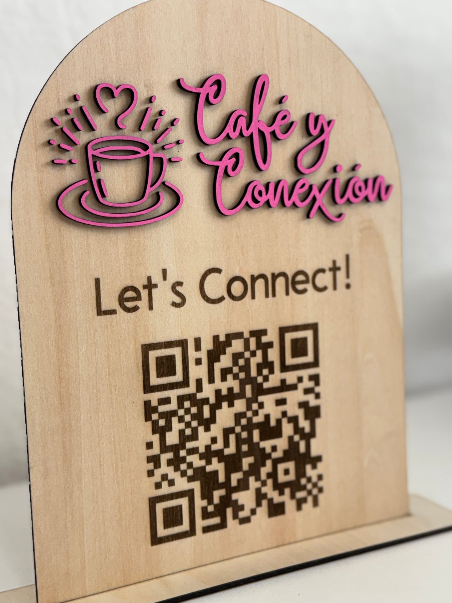 Custom Wood Business QR Code Sign