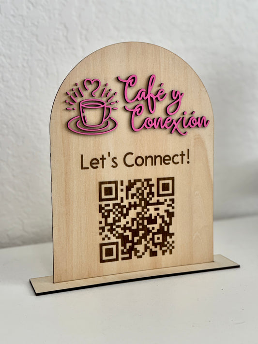 Custom Wood Business QR Code Sign
